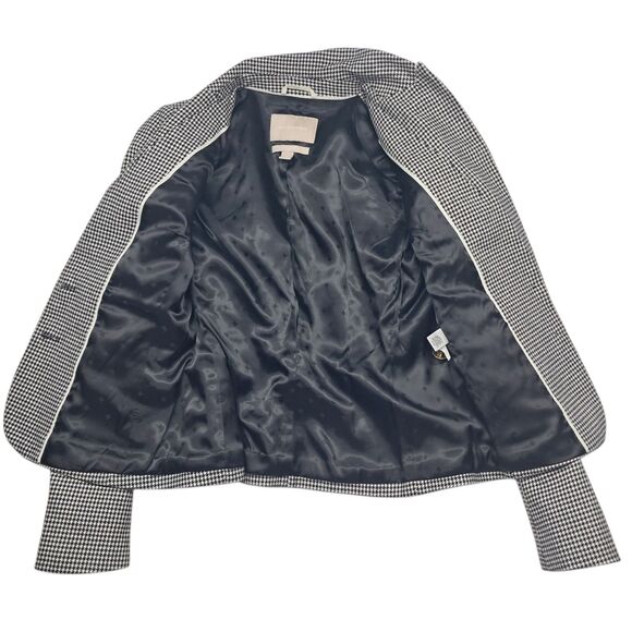 Banana Republic Blazer Jacket Women's 2 Black White Houndstooth Preppy Old Money - Picture 8 of 12